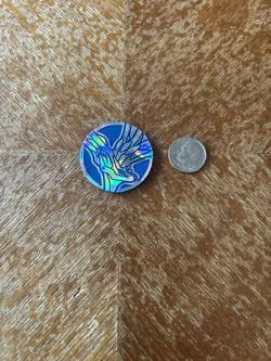 Pokemon Xerneas Collectible Coin Silver Cracked Ice Coin - Image 1