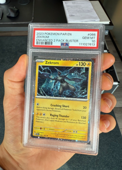 POKEMON PARADOX RIFT 066 ZEKROM Cosmos galaxy holo enhanced blister PSA 10 pop 4 - Image 1