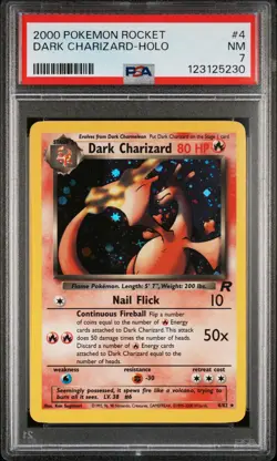 2000 POKEMON ROCKET #4 DARK CHARIZARD-HOLO PSA 7 - Image 1
