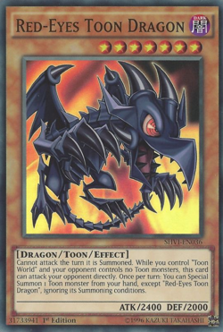 Red-Eyes Toon Dragon [SHVI-EN036] Super Rare Lightly Played 1st Edition - Yugioh - Image 1