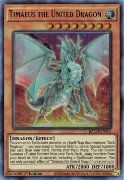 Timaeus the United Dragon [BACH-EN003] Ultra Rare Near Mint 1st Edition - Yugioh - Image 1
