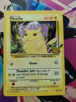 Pokemon TCG Pikachu 25th Anniversary 58/102 Base Set Jumbo Oversized Card - Image 1
