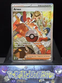 Pokemon Card Arven 235/091 Illustration Rare Paldean Fates Trainer Near Mint - Image 1