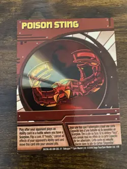 Bakugan POISON STING Red Ability Card 2008 BA396-AB-SM-GBL-01 1/8f - Image 1