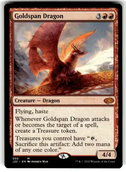 Goldspan Dragon Jumpstart 2022 Regular MTG NM - Image 1