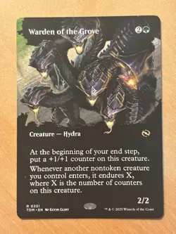 MTG Magic the Gathering Warden of the Grove Borderless Tarkir Dragonstorm NM - Image 1
