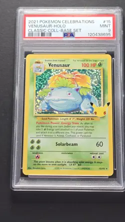 PSA 9 Venusaur Celebrations Classic Collection 15/102 Holo Rare Pokemon 2021 - Image 1