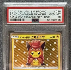 PSA 10 038/SM-P Poncho Wearing Pikachu Vulpix 2017 Japanese Promo Pokemon - Image 4