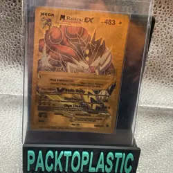 Pokemon Mega Raikou EX 483hp Gold Foil Fan Art Collector Card TCG P1 - Image 1