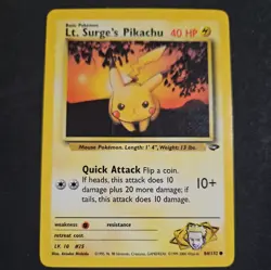 Lt. Surge’s Pikachu 84/132 Pokemon Card TCG Gym Challenge Excellent Condition - Image 1