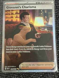 Pokemon TCG Giovanni's Charisma Holo Card 204/165 Scarlet & Violet 151 Series - Image 1