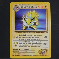 Lt. Surge's Jolteon 28/132 Gym Challenge Non-Holo Rare Vintage Pokemon Card NM - Image 1