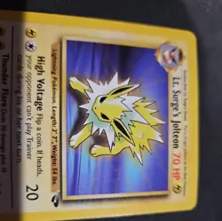 Lt. Surge's Jolteon 28/132 Gym Challenge Non-Holo Rare Vintage Pokemon Card NM - Image 2