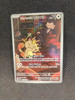 Pokemon TCG Team Rockets Meowth Card 203/182 Destined Rivals Set - Image 1