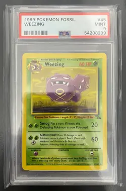 Weezing 45/62 PSA 9 1999 Fossil | MINT | Pokemon Trading Card TCG - Image 1
