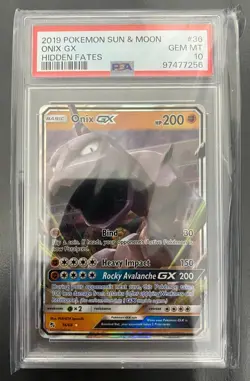 Onix GX 36/68 PSA 10 2019 Hidden Fates Holo | GEM MT | Pokemon Trading Card TCG - Image 1