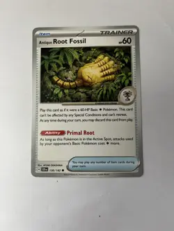 Pokemon TCG Antique Root Fossil Stellar Crown Card 130/142 - NM - Pack Fresh - Image 1