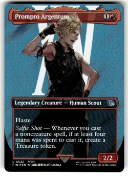 Prompto Argentum (Borderless) (Surge Foil) #532 (NM) Final Fantasy FIN Magic MTG - Image 1