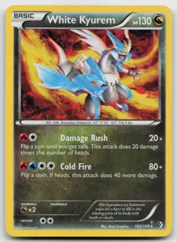 Pokemon tcg Deck Exclusives #102/149 White Kyurem LP Cracked Ice - Image 1