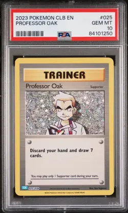 2023 Pokemon Classic Collection Holo CLB EN Professor Oak #25 PSA 10 GEM MINT - Image 1
