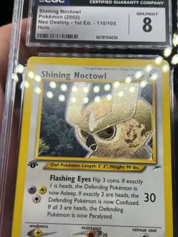 Shining Noctowl Pokemon 110/105 Neo Destiny 1st Edition Cgc 8 - Image 2