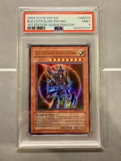 PSA 9 2004 Black Luster Soldier IOC-AE025 1st ED Ultra Rare YuGiOh Asian English - Image 1