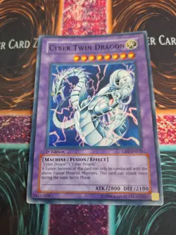 Yugioh Cyber Twin Dragon CRV-EN035 Super Rare 1st Edition Lightly Played - Image 1