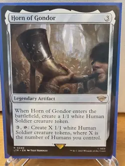 MTG Lord of the Rings. 3 card lot. Horn of Gondor #240 (x2) and #377 Non-Foils - Image 2