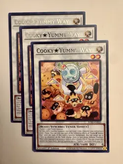 Yugioh x3 Cooky Yummy Way JUSH-EN020 Rare 1st Edition Playset - Image 1