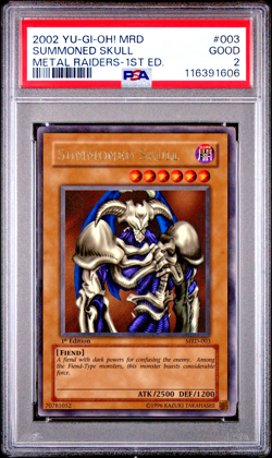 PSA 2 1ST EDITION Summoned Skull MRD-003 2002 Metal Raiders Ultra Rare YUGIOH - Image 1