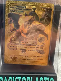 Charzard & Shiny Charizard GX 720HP Golden Textured Foil Fan Art Card - Image 2