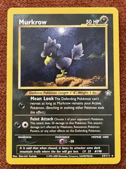 Murkrow Neo Genesis Unlimited Regular Rare Pokemon TCG Card 24/111 - Image 1