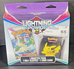 ⚡Sale🐈 Pokemon Lightning Power Box: 1 BOOSTER PACK; 65 SLEEVES; 1 CODE CARD - Image 1