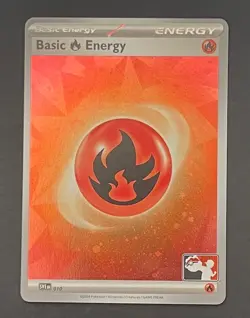 Pokemon Card Basic Fire Energy 010 Prize Pack Series Holo - Near Mint - Image 1