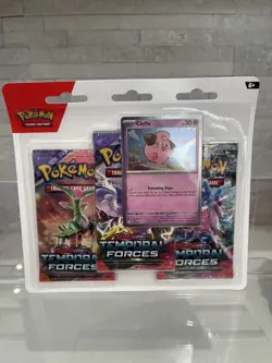 Pokemon TCG Temporal Forces 3 Booster Pack Blister Cleffa Promo Card - Image 1