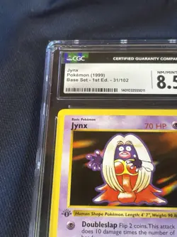 Pokemon TCG Jynx 1st Edition shadowless Base Set Card 31/102 CGC 8.5 wotc - Image 3