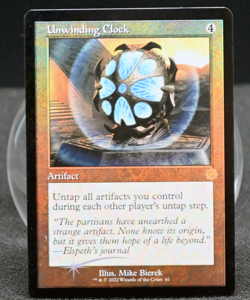 🕰 FOIL Unwinding Clock | Retro Frame | BRO #61 | NM | MTG Rare Artifact 🕰 - Image 1