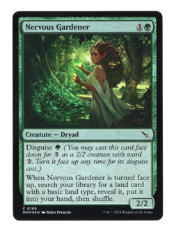 MTG-Nervous Gardener-Murders at Karlov Manor-169-Near Mint-Foil - Image 1