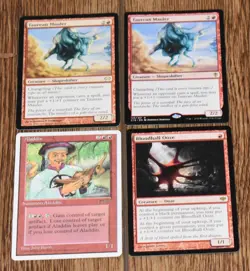 MTG 4x Red Rare Creature Taurean Mauler, Ooze & Aladdin - Image 2