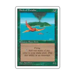 WOTC MtG 4th Ed Birds of Paradise (R) EX - Image 1