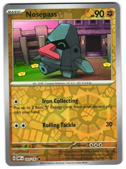 Nosepass 107/197 Reverse Holo SV03: Obsidian Flames Pokemon TCG - Image 1