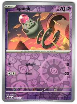 Spoink 090/197 Reverse Holo SV03: Obsidian Flames Pokemon TCG - Image 1