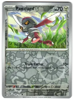 Pawniard 148/197 Reverse Holo SV03: Obsidian Flames Pokemon TCG - Image 1