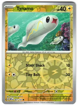 Tynamo 067/197 Reverse Holo SV03: Obsidian Flames Pokemon TCG - Image 1