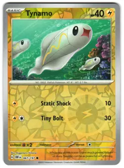 Tynamo 067/197 Reverse Holo SV03: Obsidian Flames Pokemon TCG - Image 1