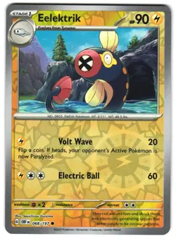 Eelektrik 068/197 Reverse Holo SV03: Obsidian Flames Pokemon TCG - Image 1