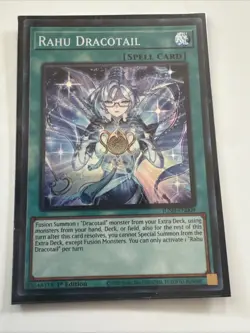 Yugioh! TCG - Rahu Dracotail - Super Rare - JUSH-EN009 - Justice Hunters - 1st - Image 1