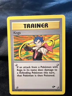Pokemon TCG Koga Card 106/132 Gym Challenge Trainer Unlimited Non-Holo VLP - Image 1