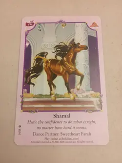 Bella Sara Bella's Ball Shamal 34/55 Dance Partner Sweetheart Farah Horse Card - Image 1