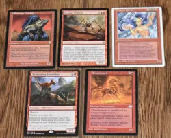 MTG 5 Red Rare Obstinate Familiar, Invader Parasite, Tempest Efreet, Thundermare - Image 2